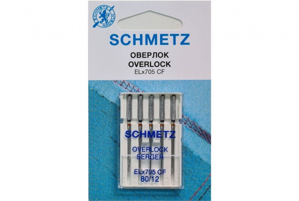 Иглы Schmetz для оверлока ELx705 CF №80, 5 шт в Нерчинске